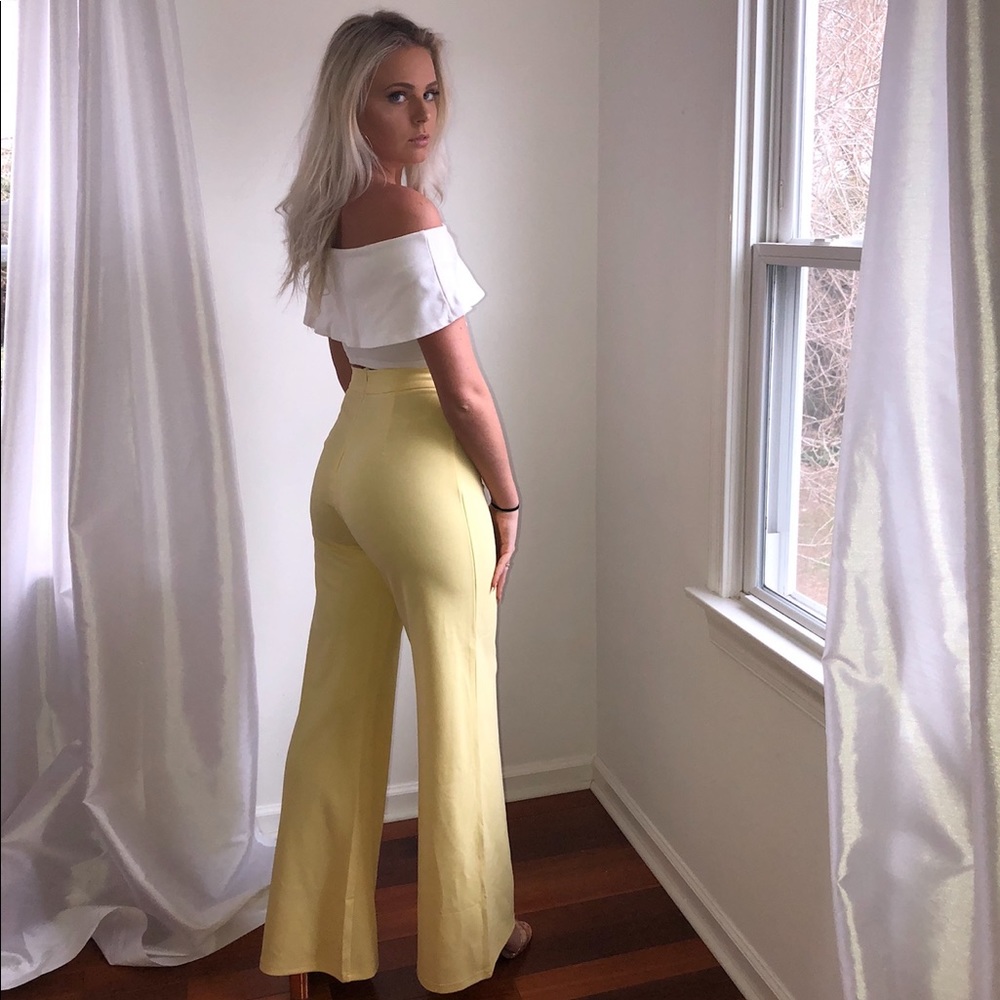 Lemon High Waisted Palazzo Pants